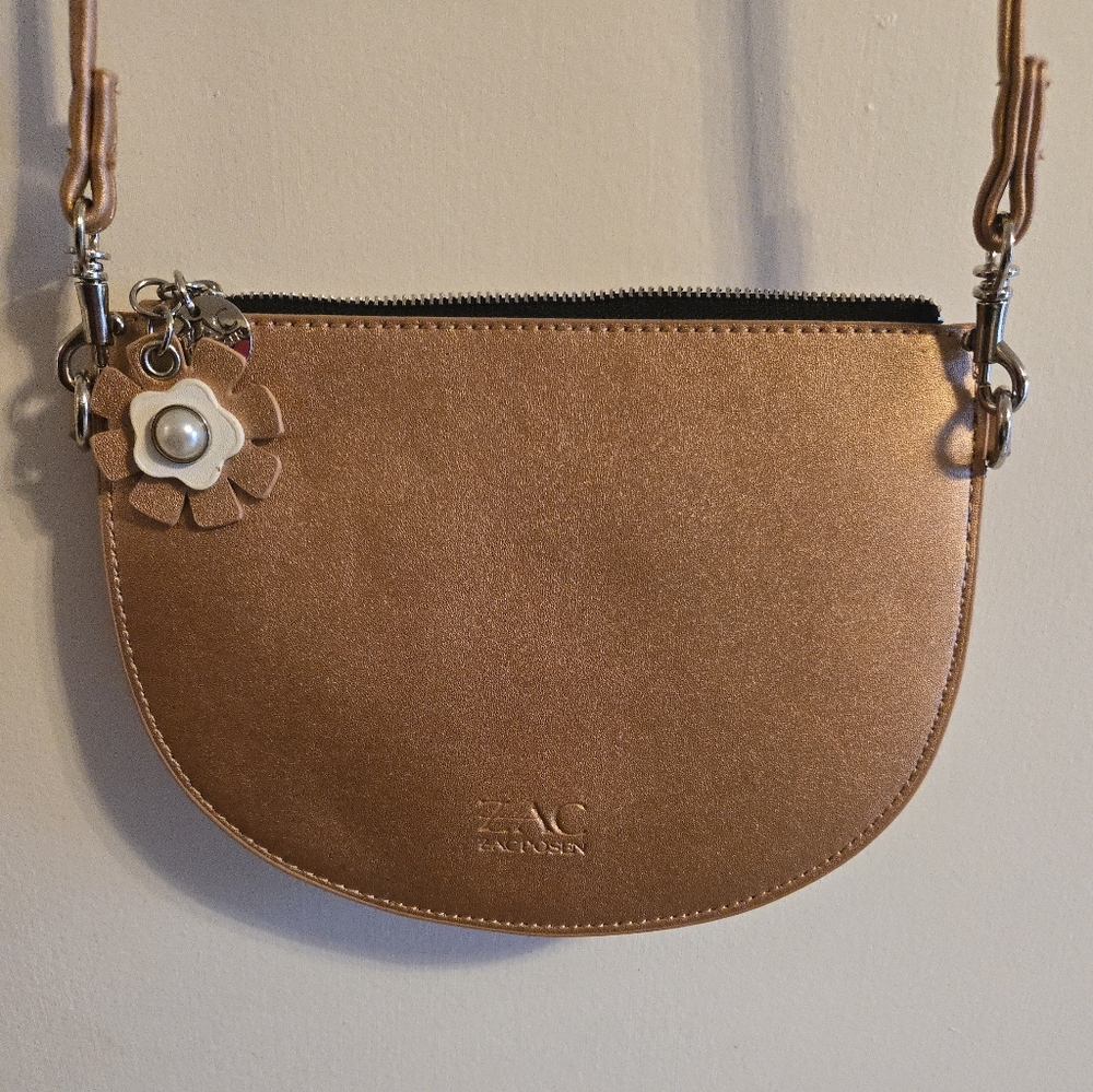 ZAC by Zac Posen Shimmering Gold Crossbody Bag w/Charms - Picture 3 of 10
